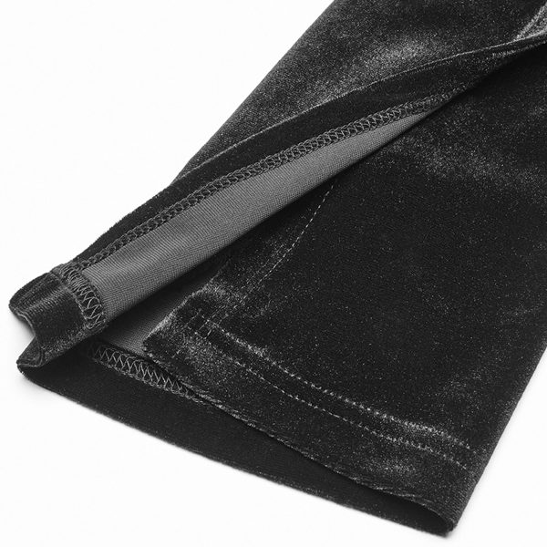 vente luxe pas cher PUNK RAVE Top ‘Solstice’ En Velours Noir 13