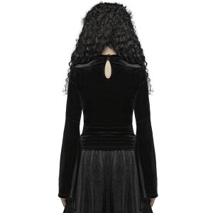 vente luxe pas cher PUNK RAVE Top ‘Solstice’ En Velours Noir 19