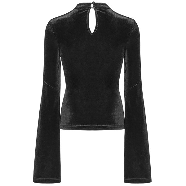 vente luxe pas cher PUNK RAVE Top ‘Solstice’ En Velours Noir 9