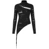 pas cher en vente PUNK RAVE Top ‘The Scarf’ Noir 50