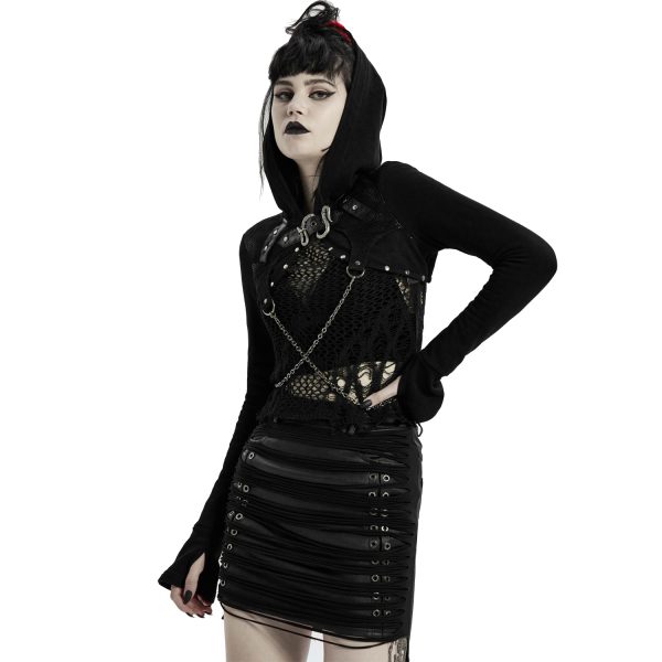 grande promotion PUNK RAVE Veste Boléro ‘Dark Doll’ Noire 3