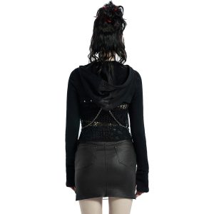 grande promotion PUNK RAVE Veste Boléro ‘Dark Doll’ Noire 23