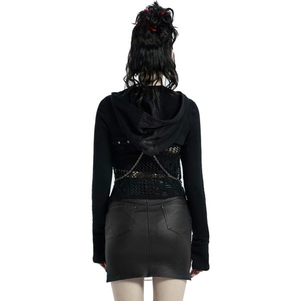 grande promotion PUNK RAVE Veste Boléro ‘Dark Doll’ Noire 4