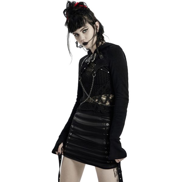 grande promotion PUNK RAVE Veste Boléro ‘Dark Doll’ Noire 5