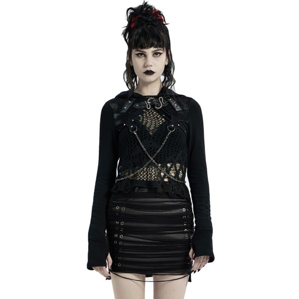grande promotion PUNK RAVE Veste Boléro ‘Dark Doll’ Noire 8