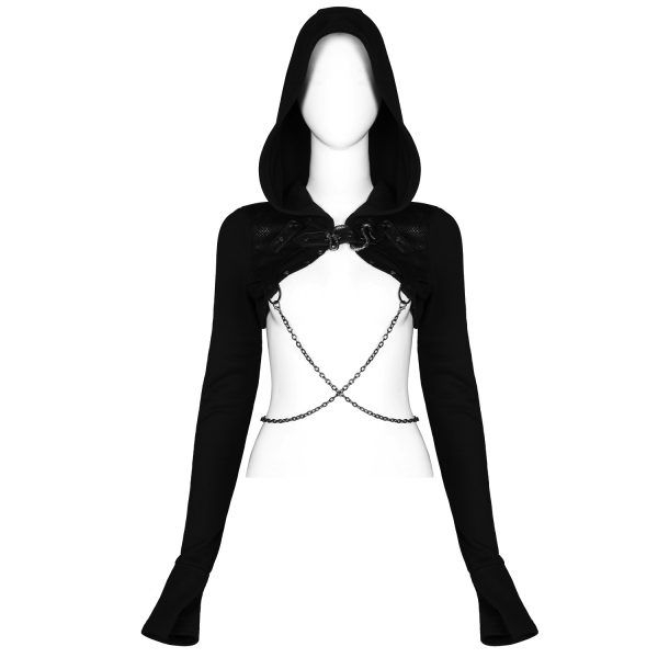 grande promotion PUNK RAVE Veste Boléro ‘Dark Doll’ Noire 1
