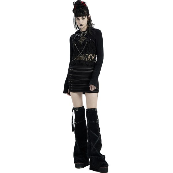 grande promotion PUNK RAVE Veste Boléro ‘Dark Doll’ Noire 9