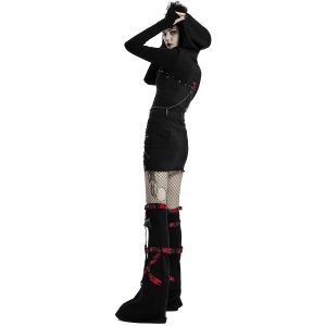 PUNK RAVE Veste Boléro ‘Dark Doll’ Noire Et Rouge magasin paris 40