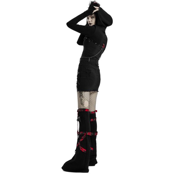 PUNK RAVE Veste Boléro ‘Dark Doll’ Noire Et Rouge magasin paris 12