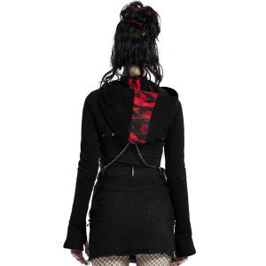 PUNK RAVE Veste Boléro ‘Dark Doll’ Noire Et Rouge magasin paris 24