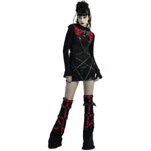 PUNK RAVE Veste Boléro ‘Dark Doll’ Noire Et Rouge magasin paris 30