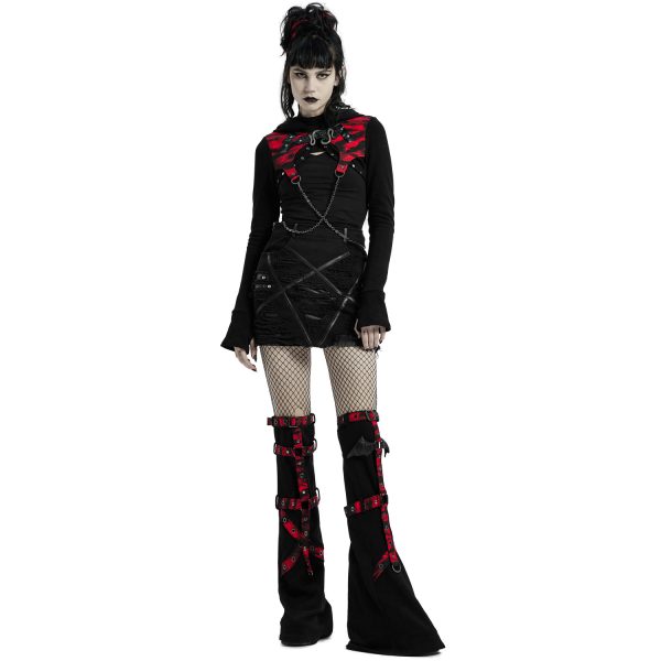 PUNK RAVE Veste Boléro ‘Dark Doll’ Noire Et Rouge magasin paris 8