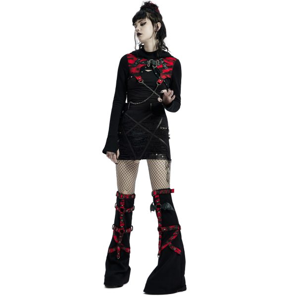 PUNK RAVE Veste Boléro ‘Dark Doll’ Noire Et Rouge magasin paris 9