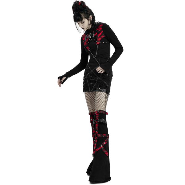 PUNK RAVE Veste Boléro ‘Dark Doll’ Noire Et Rouge magasin paris 10
