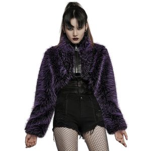PUNK RAVE Veste ‘Cassiopee’ En Fausse Fourrure Pourpre grossiste en ligne 14