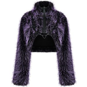PUNK RAVE Veste ‘Cassiopee’ En Fausse Fourrure Pourpre grossiste en ligne 24