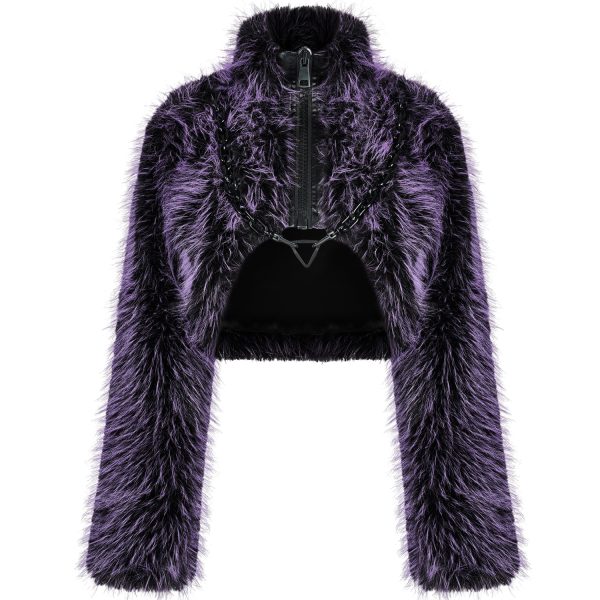 PUNK RAVE Veste ‘Cassiopee’ En Fausse Fourrure Pourpre grossiste en ligne 8