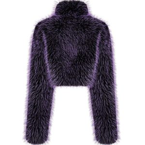 PUNK RAVE Veste ‘Cassiopee’ En Fausse Fourrure Pourpre grossiste en ligne 26