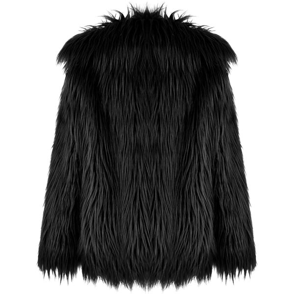 achetez PUNK RAVE Veste ‘Cthulhu’ En Fausse Fourrure Noire 8