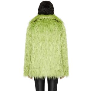 mode PUNK RAVE Veste ‘Cthulhu’ En Fausse Fourrure Verte 20