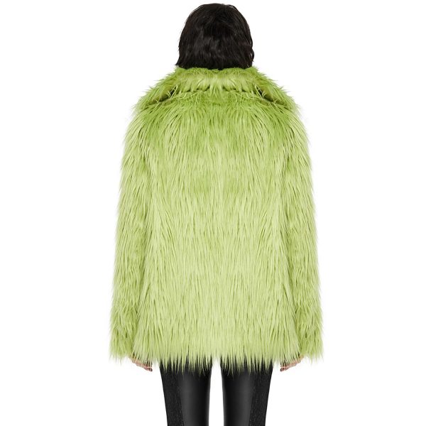 mode PUNK RAVE Veste ‘Cthulhu’ En Fausse Fourrure Verte 4