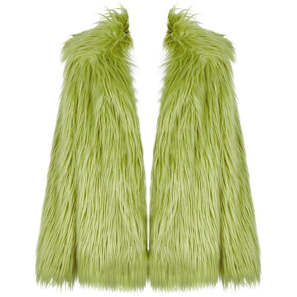 mode PUNK RAVE Veste ‘Cthulhu’ En Fausse Fourrure Verte 10