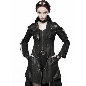 Livraison rapide PUNK RAVE Veste Femme ‘Poisonblack’ Noire 23