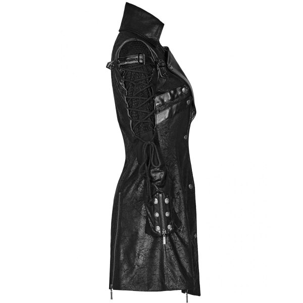 Livraison rapide PUNK RAVE Veste Femme ‘Poisonblack’ Noire 13