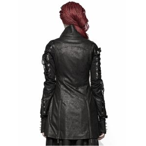 Livraison rapide PUNK RAVE Veste Femme ‘Poisonblack’ Noire 25