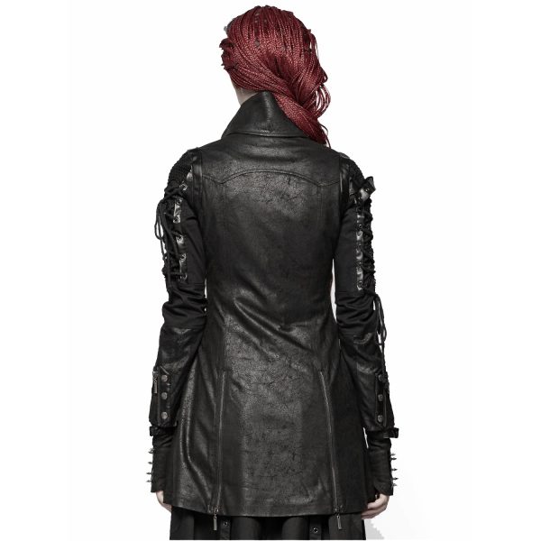 Livraison rapide PUNK RAVE Veste Femme ‘Poisonblack’ Noire 4