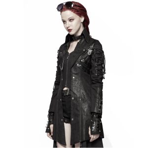 Livraison rapide PUNK RAVE Veste Femme ‘Poisonblack’ Noire 29