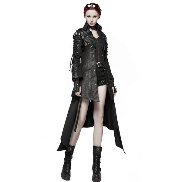 Livraison rapide PUNK RAVE Veste Femme ‘Poisonblack’ Noire 8