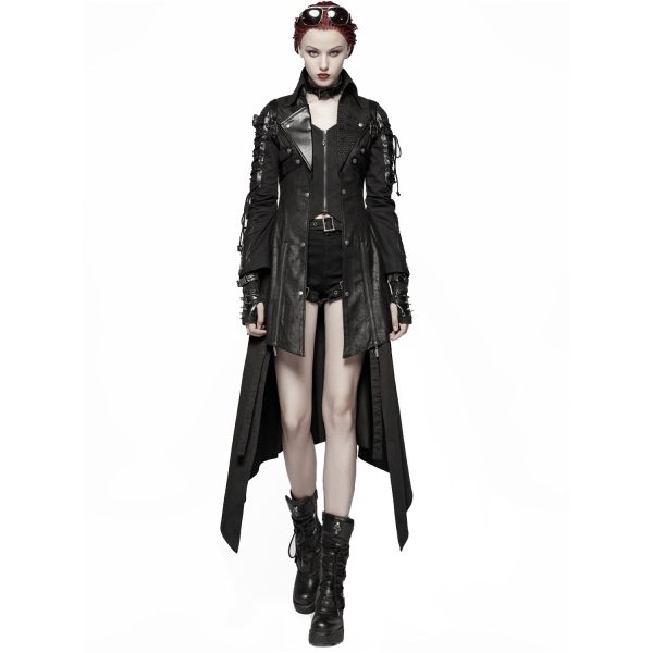 Livraison rapide PUNK RAVE Veste Femme ‘Poisonblack’ Noire 9