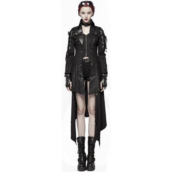 Livraison rapide PUNK RAVE Veste Femme ‘Poisonblack’ Noire 10