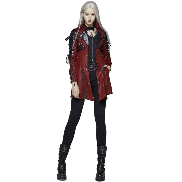 Acheter PUNK RAVE Veste Femme ‘Poisonblack’ Rouge 12