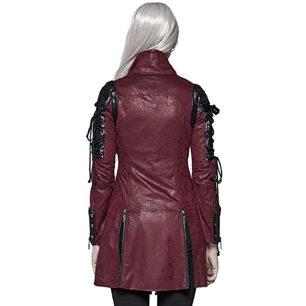 Acheter PUNK RAVE Veste Femme ‘Poisonblack’ Rouge 4