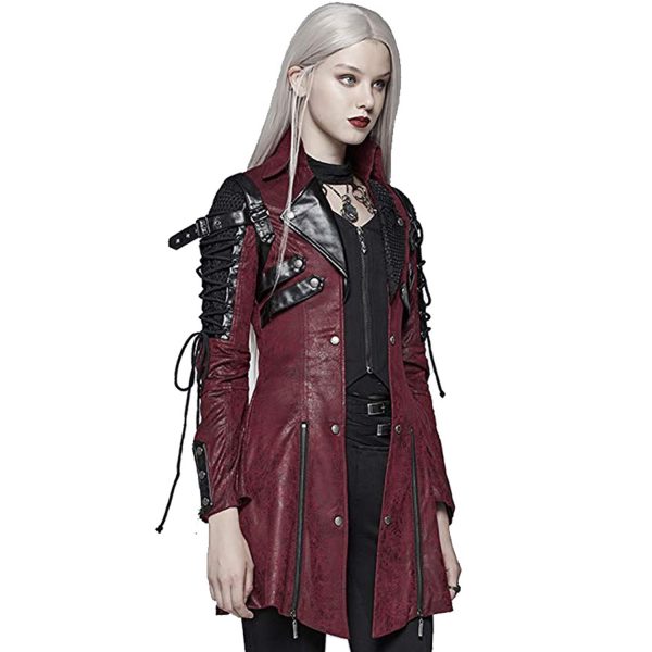 Acheter PUNK RAVE Veste Femme ‘Poisonblack’ Rouge 5