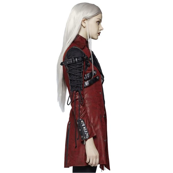 Acheter PUNK RAVE Veste Femme ‘Poisonblack’ Rouge 6