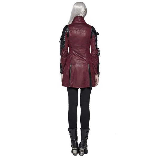 Acheter PUNK RAVE Veste Femme ‘Poisonblack’ Rouge 9