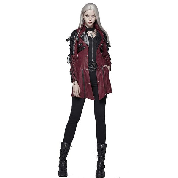 Acheter PUNK RAVE Veste Femme ‘Poisonblack’ Rouge 10