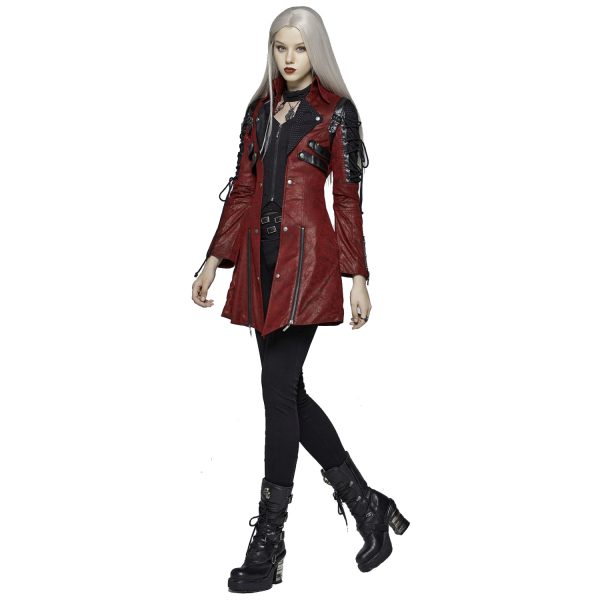 Acheter PUNK RAVE Veste Femme ‘Poisonblack’ Rouge 11