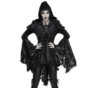 mode DEVIL FASHION Veste Femmes à Capuche ‘Elegant Lace’ Noire 24