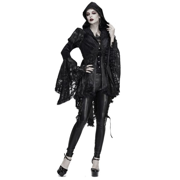 mode DEVIL FASHION Veste Femmes à Capuche ‘Elegant Lace’ Noire 12