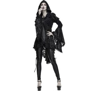 mode DEVIL FASHION Veste Femmes à Capuche ‘Elegant Lace’ Noire 44