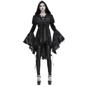 mode DEVIL FASHION Veste Femmes à Capuche ‘Elegant Lace’ Noire 46