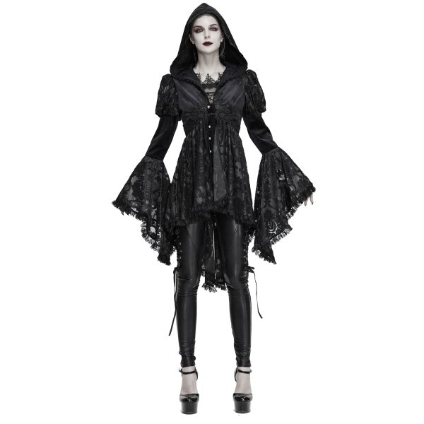 mode DEVIL FASHION Veste Femmes à Capuche ‘Elegant Lace’ Noire 14