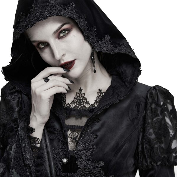 mode DEVIL FASHION Veste Femmes à Capuche ‘Elegant Lace’ Noire 16