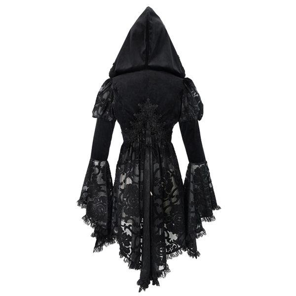 mode DEVIL FASHION Veste Femmes à Capuche ‘Elegant Lace’ Noire 18