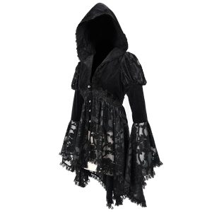 mode DEVIL FASHION Veste Femmes à Capuche ‘Elegant Lace’ Noire 56