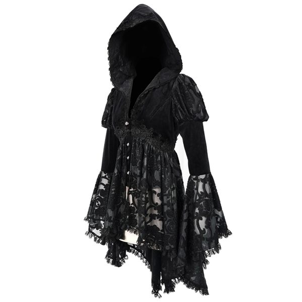mode DEVIL FASHION Veste Femmes à Capuche ‘Elegant Lace’ Noire 19